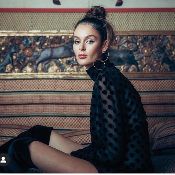 Stone Cold Fox Sheer Velvet Polka Dot Dress - Picture 5 of 16